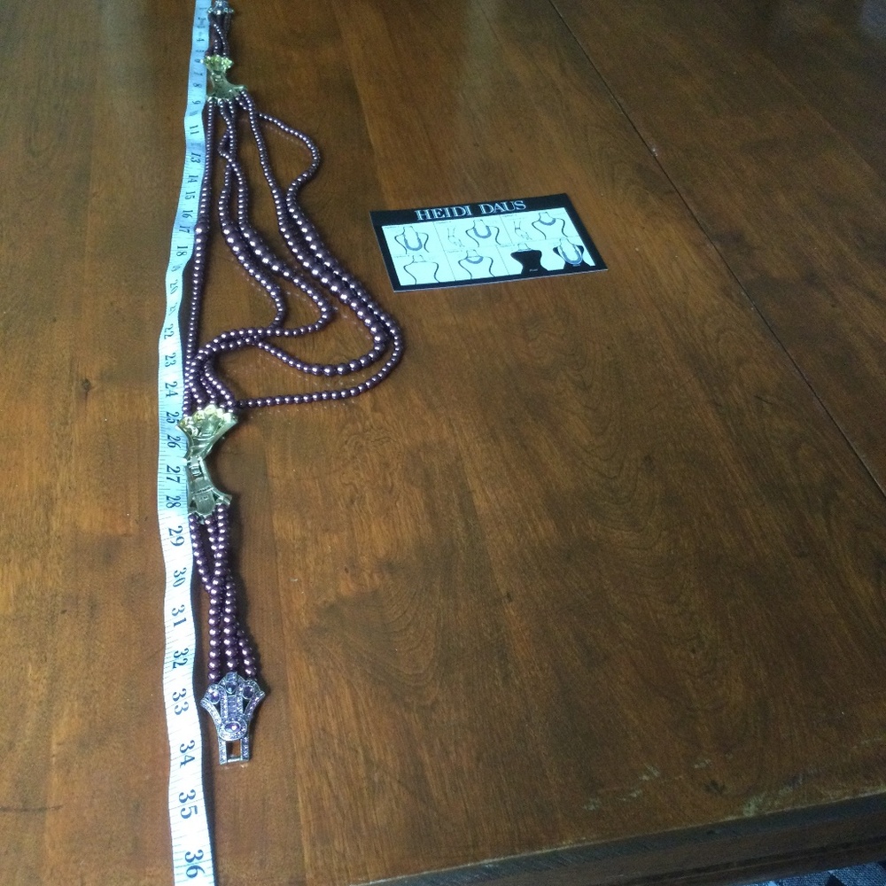 Heidi Daus Purple Crystal Beaded Necklace, NWOT - Picture 6 of 6